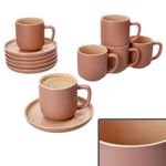 6er Set Jasper Puder Espressotasse mit Untertasse aus Steingut - 6x 414479 + 6x 414493 _Bild_1
