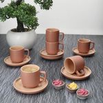 6er Set Jasper Puder Espressotasse mit Untertasse aus Steingut - 6x 414479 + 6x 414493 _Bild_3