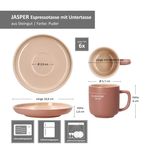 6er Set Jasper Puder Espressotasse mit Untertasse aus Steingut - 6x 414479 + 6x 414493 _Bild_6