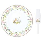 HAPPY EASTER Kuchenplatte mit Tortenheber aus Porzellan – R1112_Bild_1