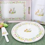 HAPPY EASTER Kuchenplatte mit Tortenheber aus Porzellan – R1112_Bild_2