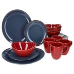 16tlg Kombiservice NATURAL blau & rot für 4 Personen aus Steingut - 582711_Bild_2