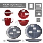 16tlg Kombiservice NATURAL blau & rot für 4 Personen aus Steingut - 582711_Bild_7