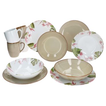 12tlg Frühstücksset OSSIA Exotic Tearose SAND für 4 Personen aus Steingut - 582760_Bild_1