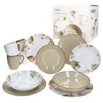 12tlg Frühstücksset OSSIA Exotic Tearose SAND für 4 Personen aus Steingut - 582760_Bild_2