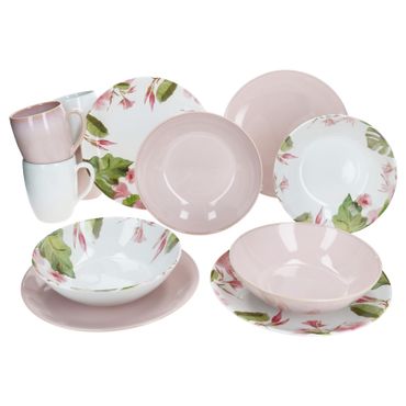 12tlg Frühstücksset OSSIA Exotic Tearose ROSA für 4 Personen aus Steingut - 582750_Bild_1