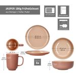18tlg Frühstücksset Jasper Puder für 6 Personen aus Steingut - 6x 414448 6x 414509 + 6x 414530 _Bild_7