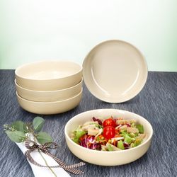 03-403602-Ritzenhoff-und-Breker-Jasper-Suppenteller-19-4cm-Ambientebild-4er-Set.jpg 4er Set Jasper Vanille Suppenteller aus Steingut - 403602_Bild_3