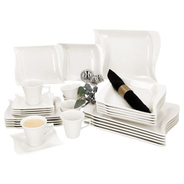 30tlg. Kombiservice IVORY Porzellan für 6 Personen_Bild_1