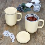 2er Set Jasper Vanille Teebecher mit Deckel & Sieb aus Steingut - 406917_Bild_3