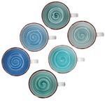 6er Set BLUE Jumbobecher mit Henkel für 6 Personen aus Steingut - 24327029_Bild_4