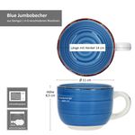 6er Set BLUE Jumbobecher mit Henkel für 6 Personen aus Steingut - 24327029_Bild_6