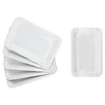 6er Set PUR Pappteller groß rechteckig aus Porzellan weiß - 24302119_Bild_2