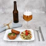 12er Set PUR Pappteller groß rechteckig aus Porzellan weiß - 24302119_Bild_3