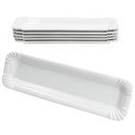 6er Set PUR Pappteller groß länglich aus Porzellan weiß - 24302112_Bild_2