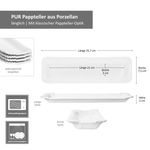 6er Set PUR Pappteller groß länglich aus Porzellan weiß - 24302112_Bild_6