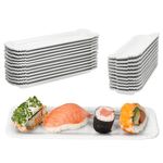 24er Set PUR Pappteller klein länglich aus Porzellan weiß - 24302111_Bild_1