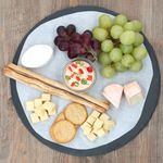 6er Set Schieferplatte rund 30cm Schwarz - 23464626_Bild_4