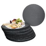 12er Set Schieferplatte rund 30cm Schwarz - 23464626_Bild_1