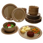 18tlg Tellerset BISTRO braun für 6 Personen aus Steingut – 24327370_Bild_1