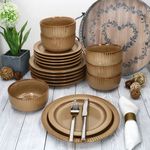 18tlg Tellerset BISTRO braun für 6 Personen aus Steingut – 24327370_Bild_5