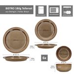 18tlg Tellerset BISTRO braun für 6 Personen aus Steingut – 24327370_Bild_6