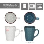 6er Set ROME Weiß & Blau Kaffeebecher mit Henkel für 6 Personen aus Steingut - 3x 24323292 & 3x 24323268_Bild_7