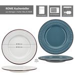 6er Set ROME Weiß & Blau Kuchenteller für 6 Personen aus Steingut - 3x 24323280 & 3x 24232356_Bild_6