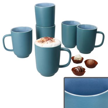 6er Set Jasper Ozeanblau Kaffeebecher aus Steingut - 414271_Bild_1