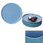 6er Set Jasper Ozeanblau Kuchenteller aus Steingut - 414356_Bild_1