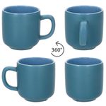 6er Set Jasper Ozeanblau Espressotassen mit Untertassen aus Steingut - 6x 414318 & 6x 414332_Bild_5