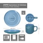 6er Set Jasper Ozeanblau Espressotassen mit Untertassen aus Steingut - 6x 414318 & 6x 414332_Bild_7