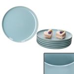 6er Set Jasper Graublau Kuchenteller aus Steingut - 414165_Bild_1