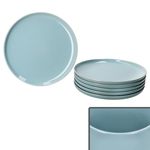 6er Set Jasper Graublau Kuchenteller aus Steingut - 414165_Bild_2