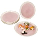 6er Set REACTIVE GLAZE PARIS Speiseteller Creme & Pink aus Steingut_Bild_1
