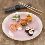 6er Set REACTIVE GLAZE PARIS Speiseteller Creme & Pink aus Steingut_Bild_3