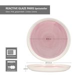6er Set REACTIVE GLAZE PARIS Speiseteller Creme & Pink aus Steingut_Bild_6