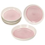 6er Set REACTIVE GLAZE PARIS Suppenteller Creme & Pink aus Steingut_Bild_2