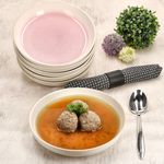 6er Set REACTIVE GLAZE PARIS Suppenteller Creme & Pink aus Steingut_Bild_5