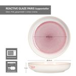 6er Set REACTIVE GLAZE PARIS Suppenteller Creme & Pink aus Steingut_Bild_6