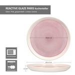6er Set REACTIVE GLAZE PARIS Kuchenteller Creme & Pink aus Steingut_Bild_6