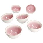 6er Set REACTIVE GLAZE PARIS Müslischale 14cm Creme & Pink aus Steingut_Bild_2