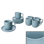 6er Set Jasper Graublau Espressotassen mit Untertassen aus Steingut - 6x 414141 & 6x 414158_Bild_2
