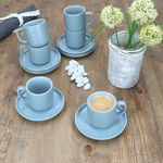 6er Set Jasper Graublau Espressotassen mit Untertassen aus Steingut - 6x 414141 & 6x 414158_Bild_3