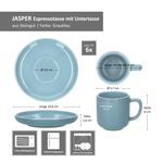6er Set Jasper Graublau Espressotassen mit Untertassen aus Steingut - 6x 414141 & 6x 414158_Bild_7