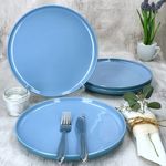 4er Set Jasper Ozeanblau Speiseteller aus Steingut - 414363_Bild_3