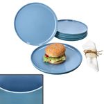 6er Set Jasper Ozeanblau Speiseteller aus Steingut - 414363_Bild_1