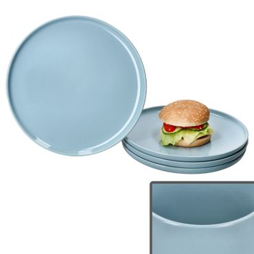 4er Set Jasper Graublau Speiseteller aus Steingut - 414196_Bild_1