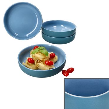 4er Set Jasper Ozeanblau Suppenteller aus Steingut - 414387_Bild_1