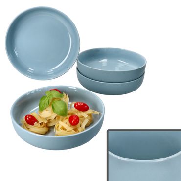 4er Set Jasper Graublau Suppenteller aus Steingut - 414226_Bild_1